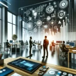 DALL·E-2024-02-16-17.20.26-A-professional-office-setting-focusing-on-customer-relationship-management.-The-scene-includes-a-modern-office-with-sleek-organized-workspaces.-A-cen