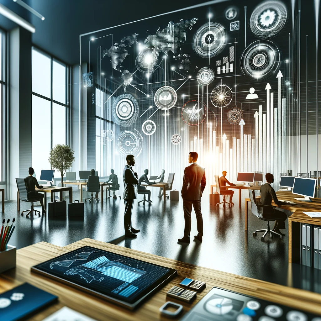DALL·E-2024-02-16-17.20.26-A-professional-office-setting-focusing-on-customer-relationship-management.-The-scene-includes-a-modern-office-with-sleek-organized-workspaces.-A-cen